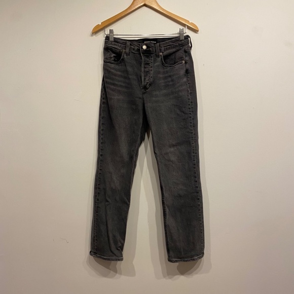 Aritzia Denim Forum The Arlo High Rise Straight Leg Jeans in Washed Black 28 - Picture 2 of 6